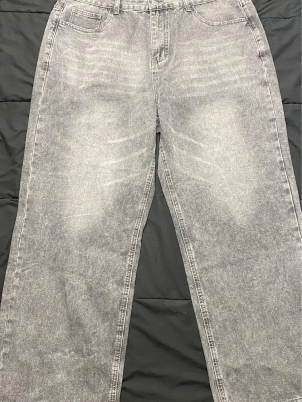 Men's Gray Washed Jeans - Brand Unspecified